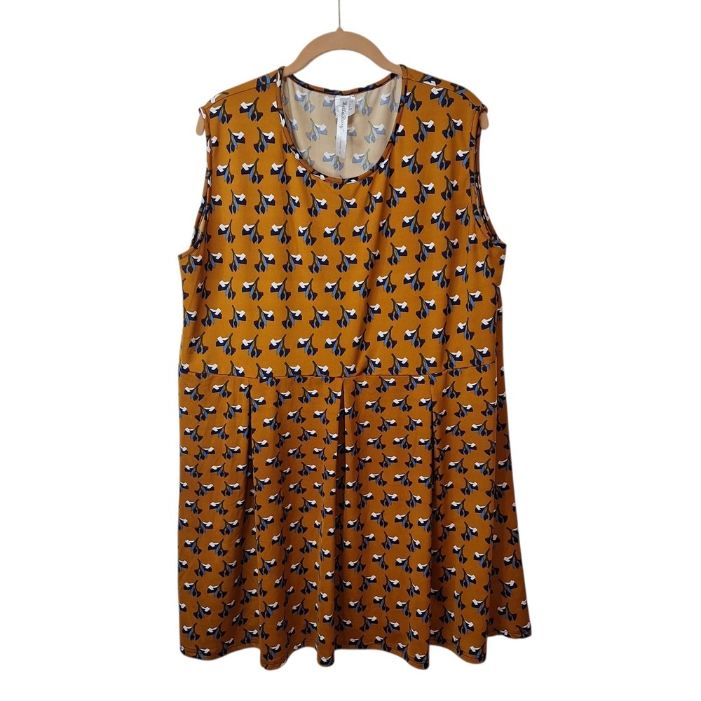 Bella Berry Usa Fashion  Inc Tunic Top Womens 4X Pleated Sleeveless Stretch Knit
